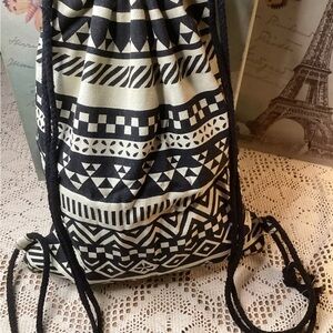BOHO Black and Cream Backpack